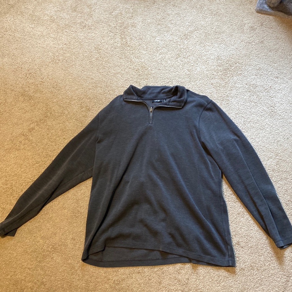 Mens Apt 9 grey/black Quarter Zip sweater